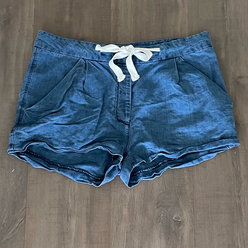 Wilfred Blue Jean Shorts with White Tie